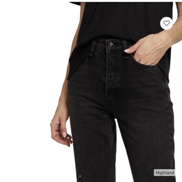 rag & bone Denim - Rag & Bone Jeans Alex High Rise Straight Leg Black Size 26L